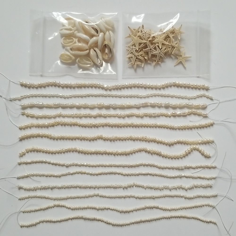 Real Natural Freshwater Pearls Cowrie Sea Shell Starfish Beads Jewelry Component